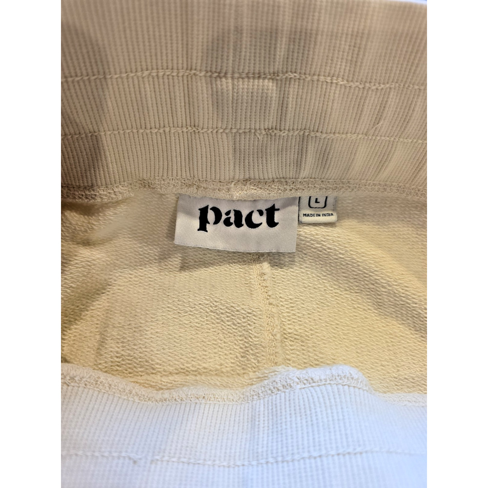 Pact Organic Cotton Jogger Sweatpants Stone Cream Beige Lounge Athleisure L - Picture 8 of 10